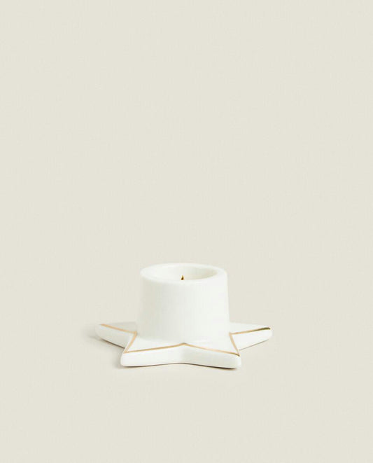 SMALL CHRISTMAS STAR CANDLESTICK WITH RIM