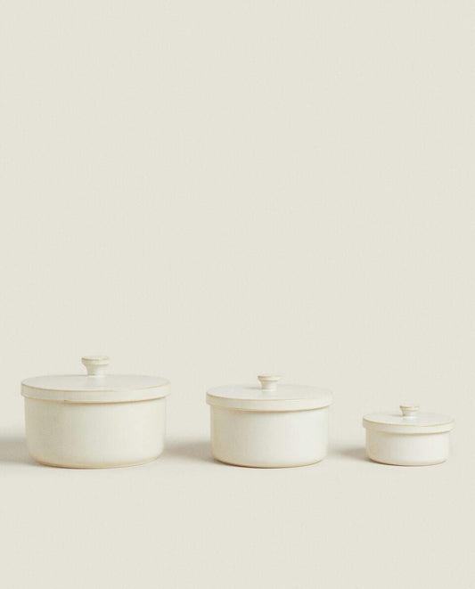 STONEWARE JAR WITH LID