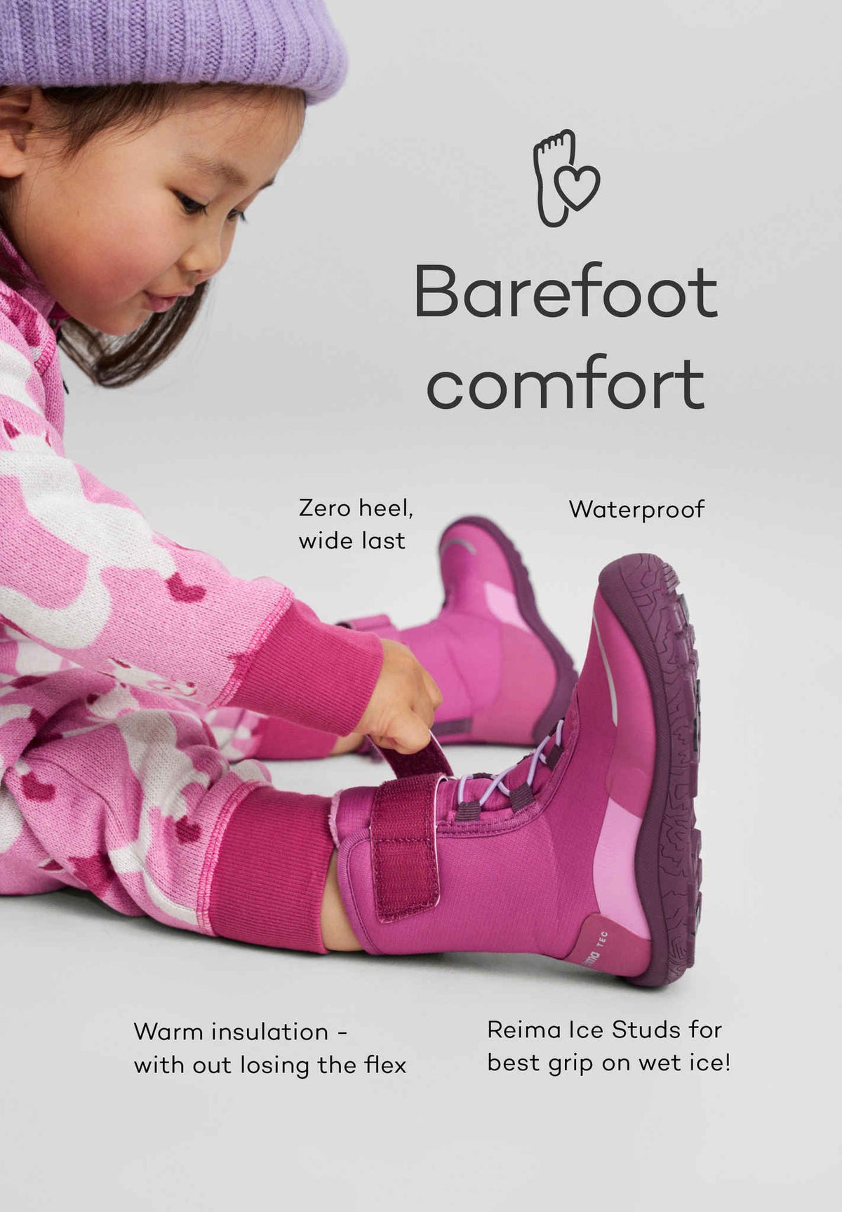 Kinder-Barfuß-Winterstiefel Talvella Kids