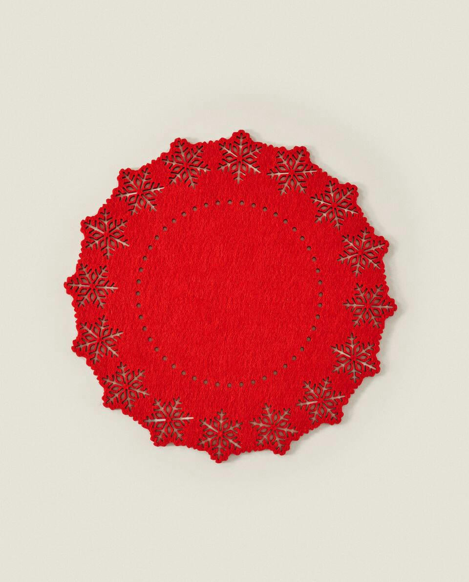 CHRISTMAS SNOWFLAKE FELT PLACEMAT