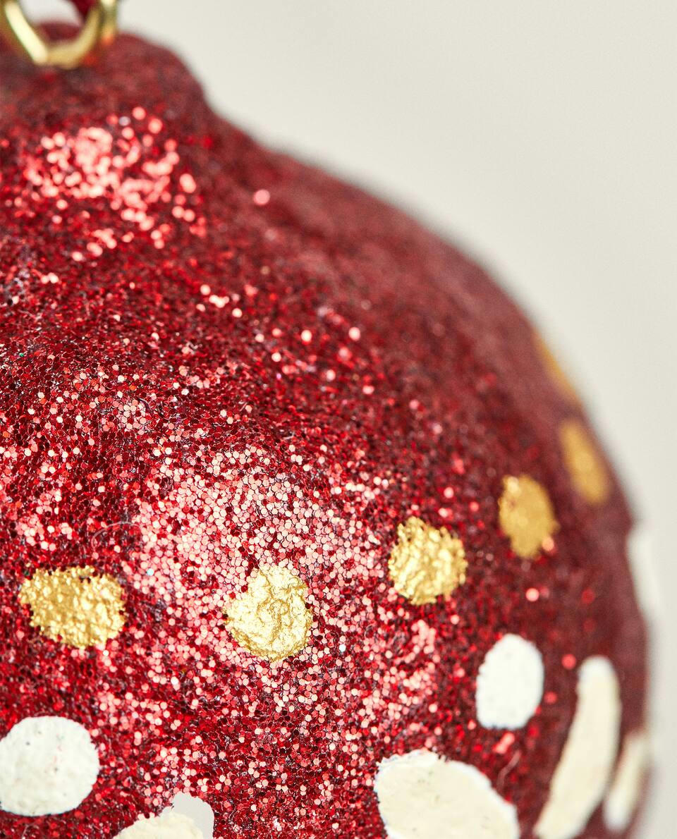 PACK OF GLITTERY BAUBLE CHRISTMAS DECORATIONS (PACK OF 2)