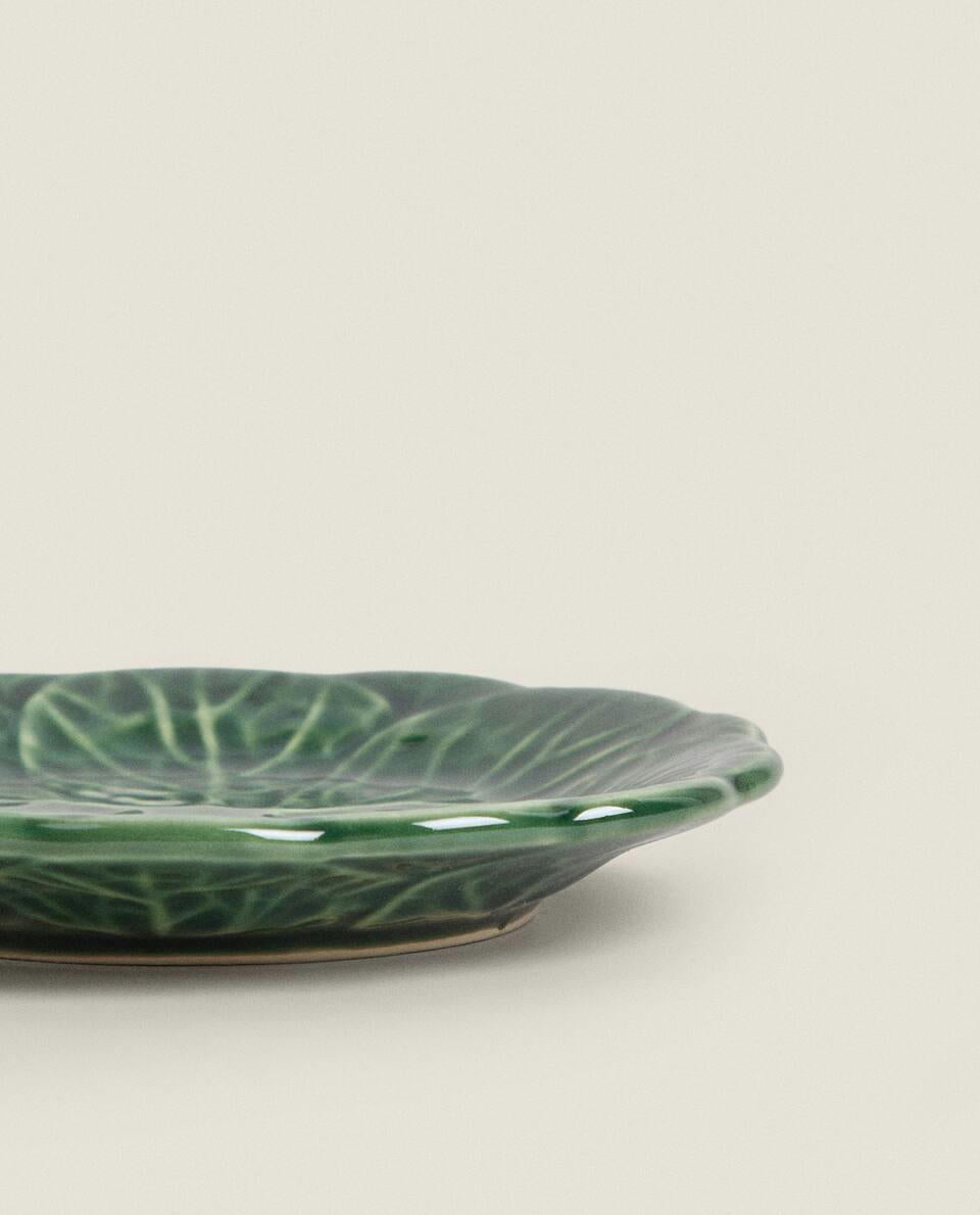 CABBAGE LEAF EARTHENWARE SIDE PLATE