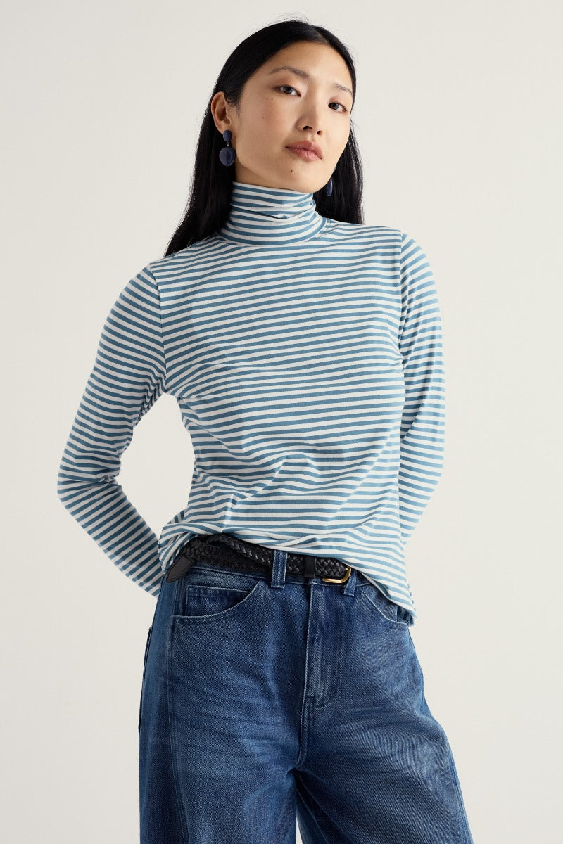 Landing Roll Neck Top in GOTS-Certified Organic Cotton