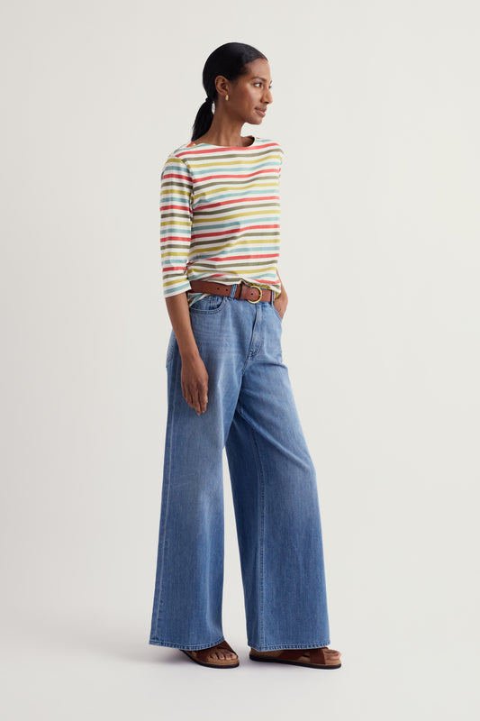 Sailor 3/4 Sleeve Top in GOTS-Certified Organic Cotton Jersey