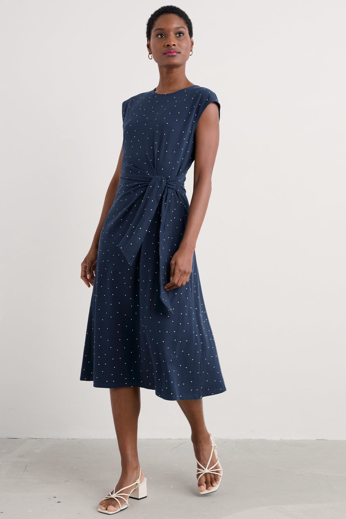 Fettling Jersey Tie Detail Midi Dress