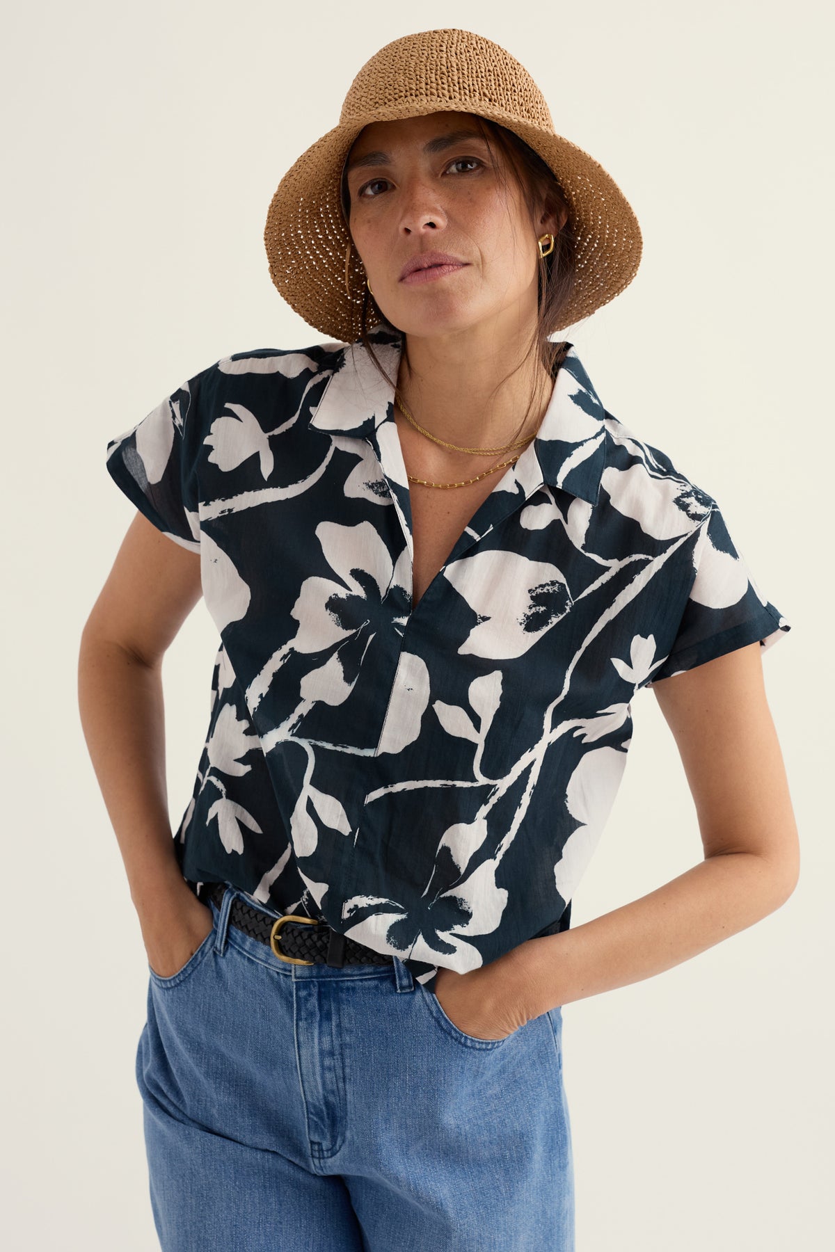 Deep Lane Short Sleeve Shirt in GOTS-Certified Organic Cotton