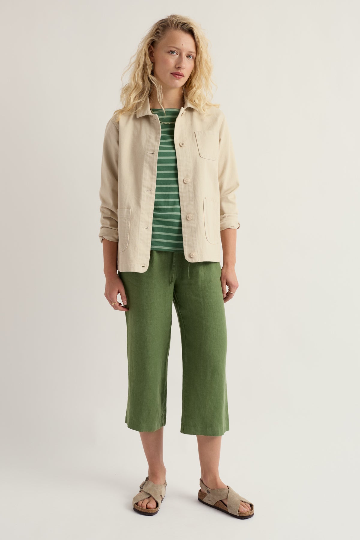 Tide Flow Wide Leg Linen Crops
