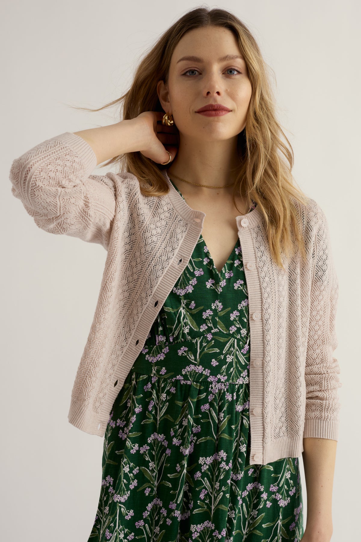 Willowing Pointelle Organic Cotton Cardigan