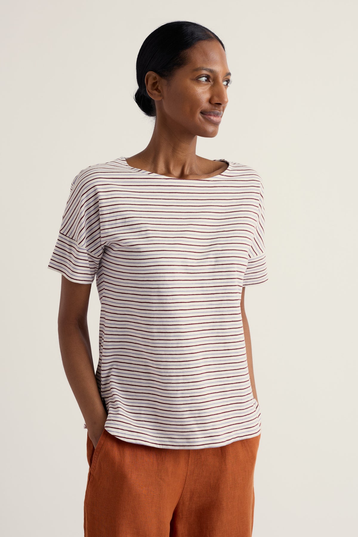 Bryher View Stripe T-Shirt in GOTS Organic Cotton