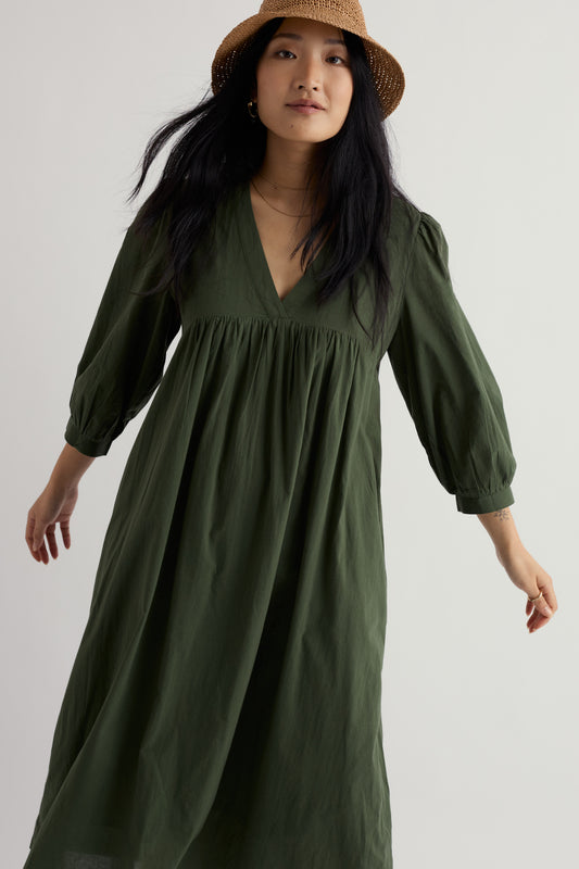 Earth Colours Kaftan Dress in GOTS-Certified Organic Cotton Voile