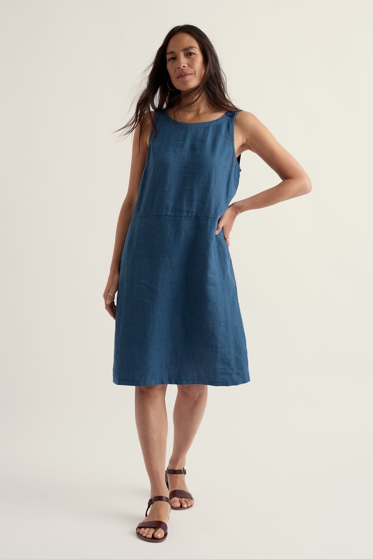 Salt Weave Linen Pinafore