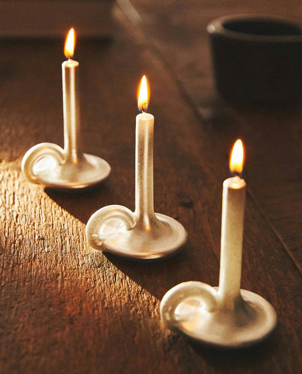 PACK OF CHRISTMAS CYLINDRICAL CANDLESTICKS (PACK OF 3)