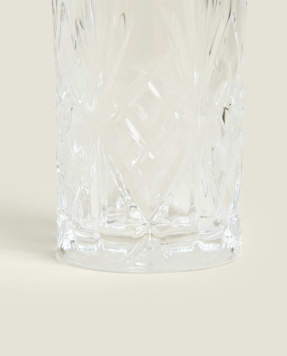TALL GLASS WITH RAISED DESIGN