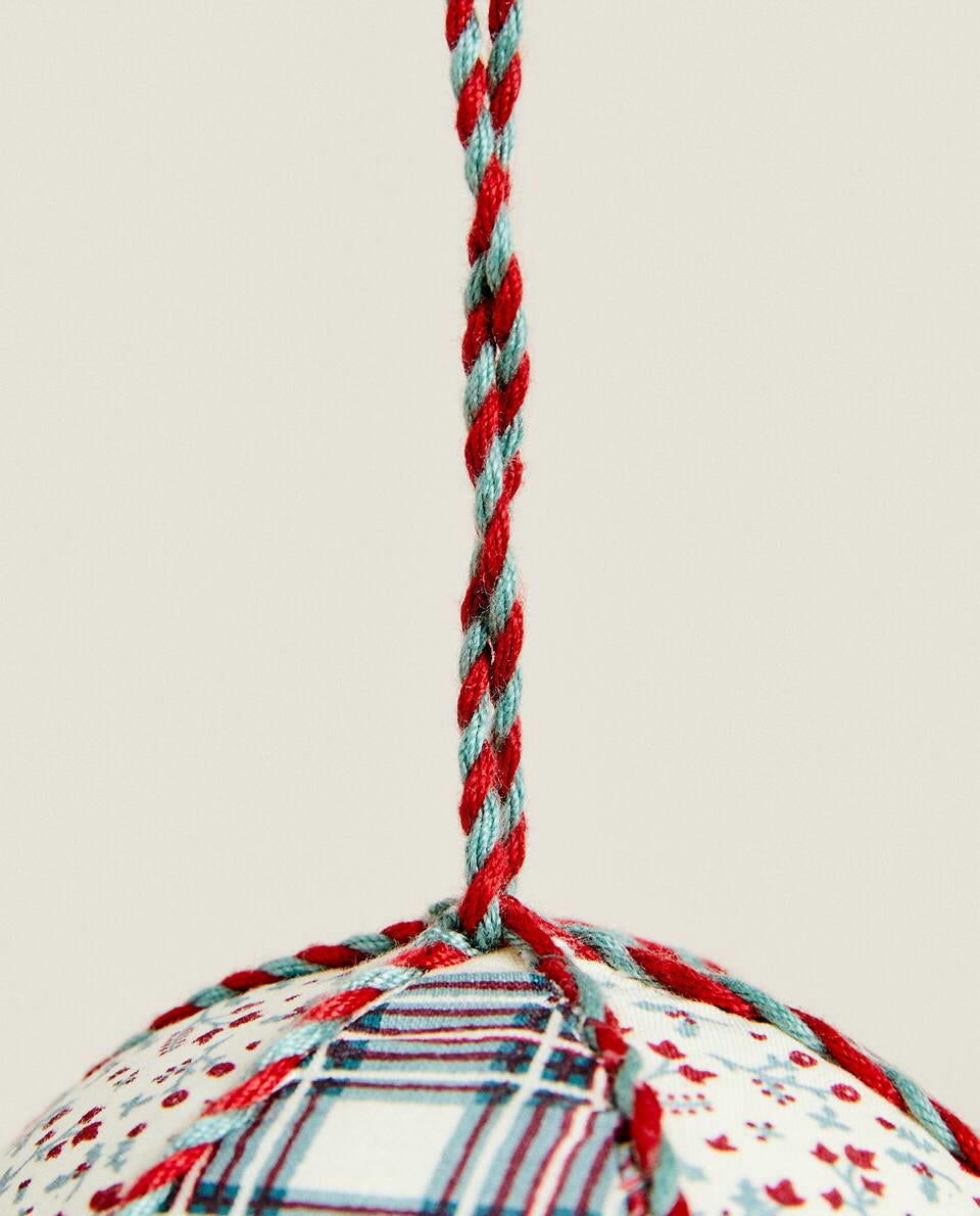 CHRISTMAS PATCHWORK BAUBLE DECORATION