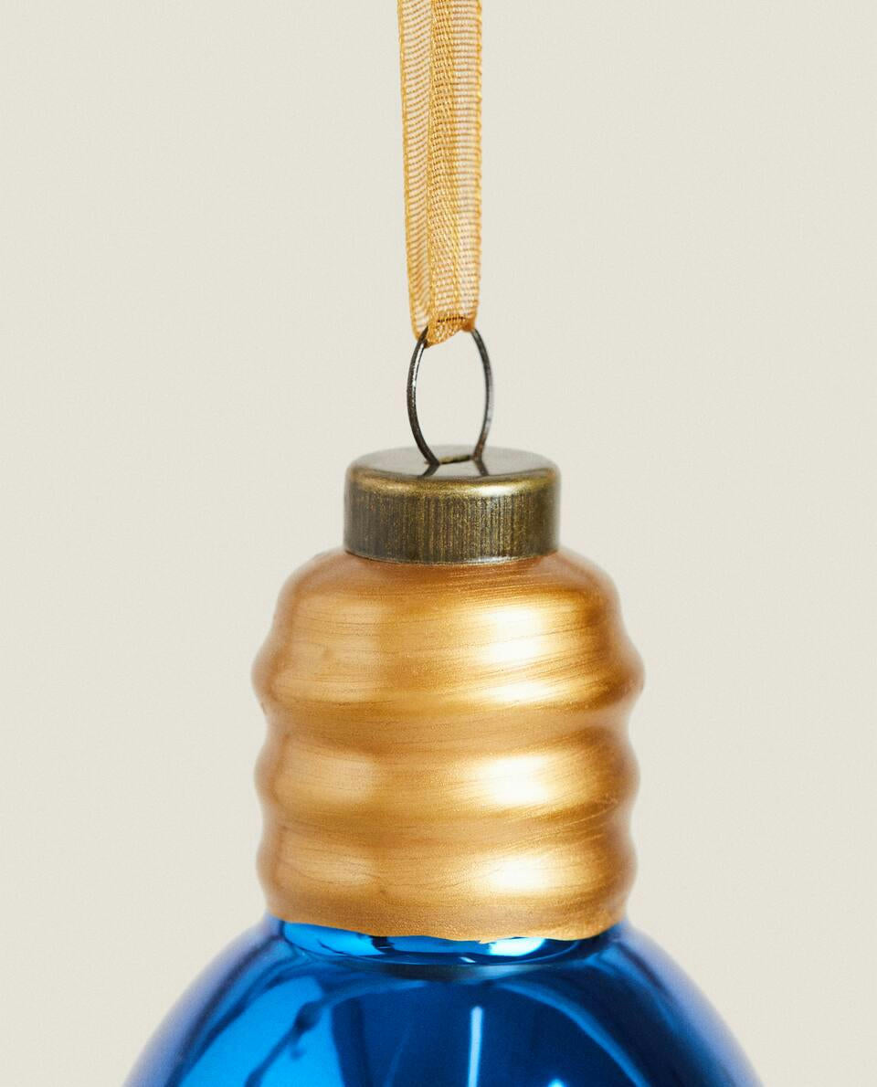 GLASS LIGHT BULB CHRISTMAS DECORATION