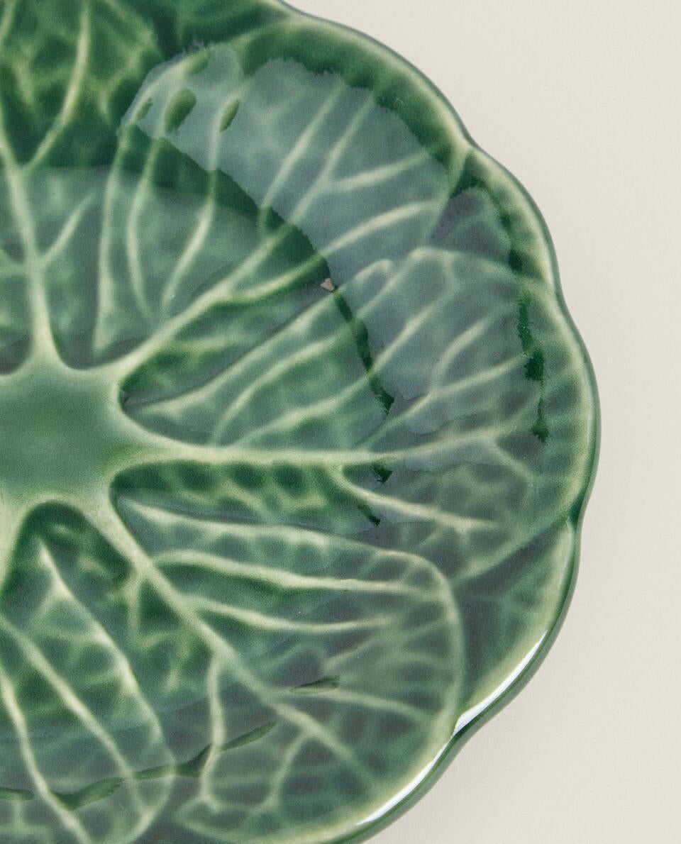 CABBAGE LEAF EARTHENWARE SIDE PLATE