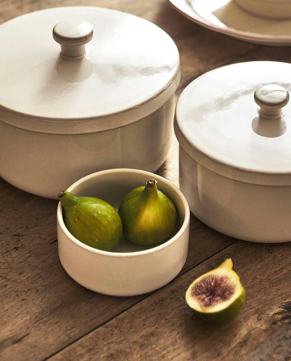 STONEWARE JAR WITH LID