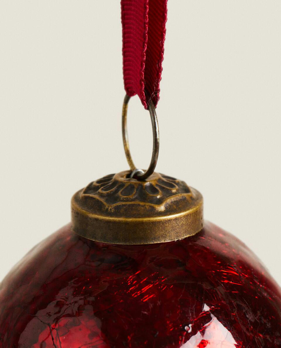 MERCURISED GLASS CHRISTMAS BAUBLE DECORATION