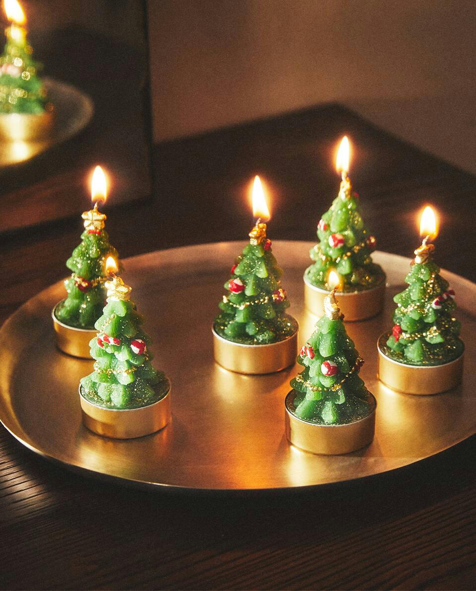 PACK OF CHRISTMAS TREE CANDLES (PACK OF 6)