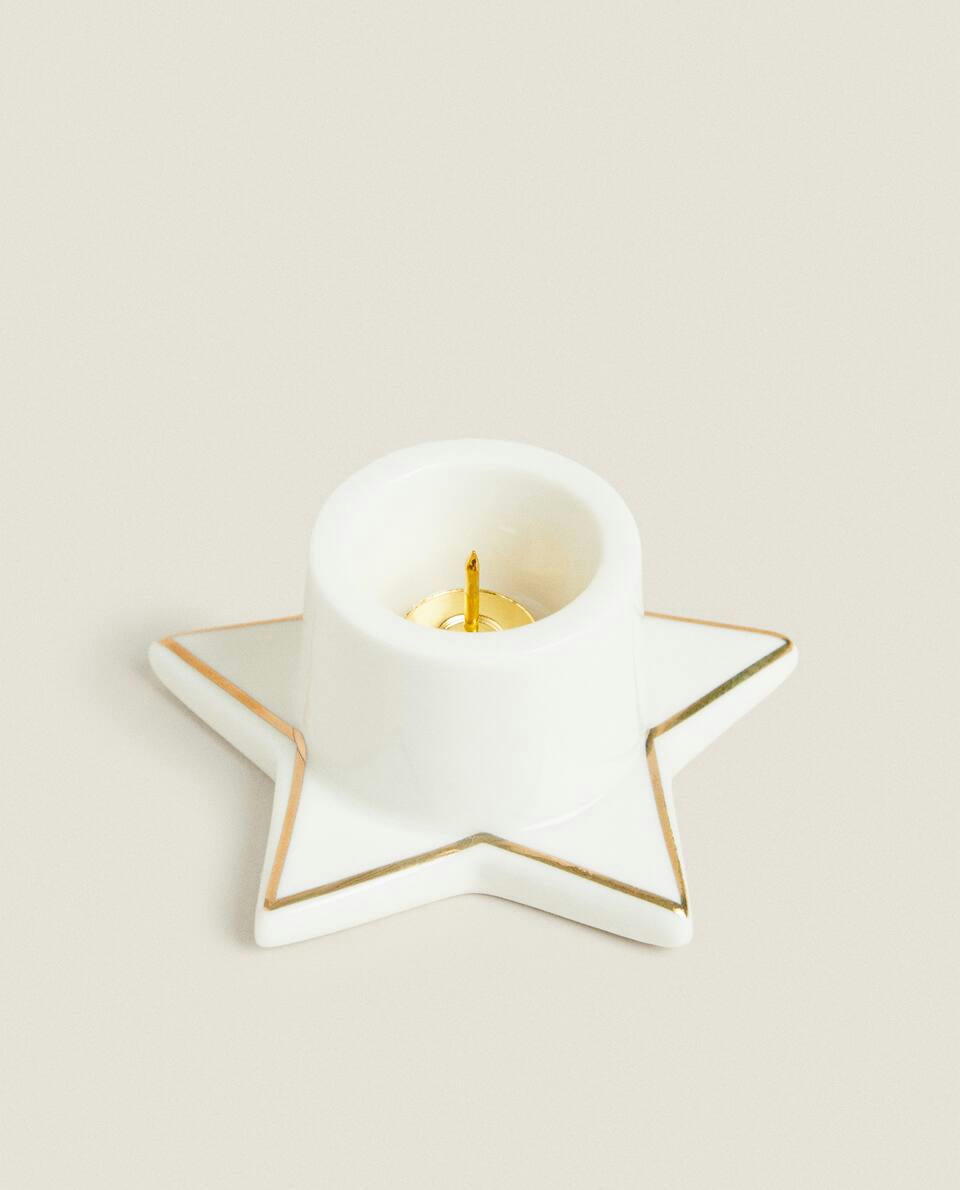 SMALL CHRISTMAS STAR CANDLESTICK WITH RIM