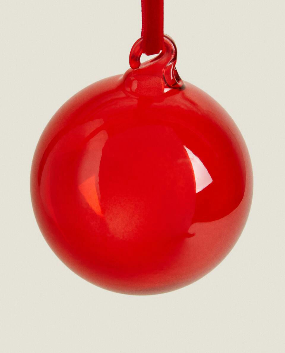 CHRISTMAS PLAIN GLASS BAUBLE DECORATION