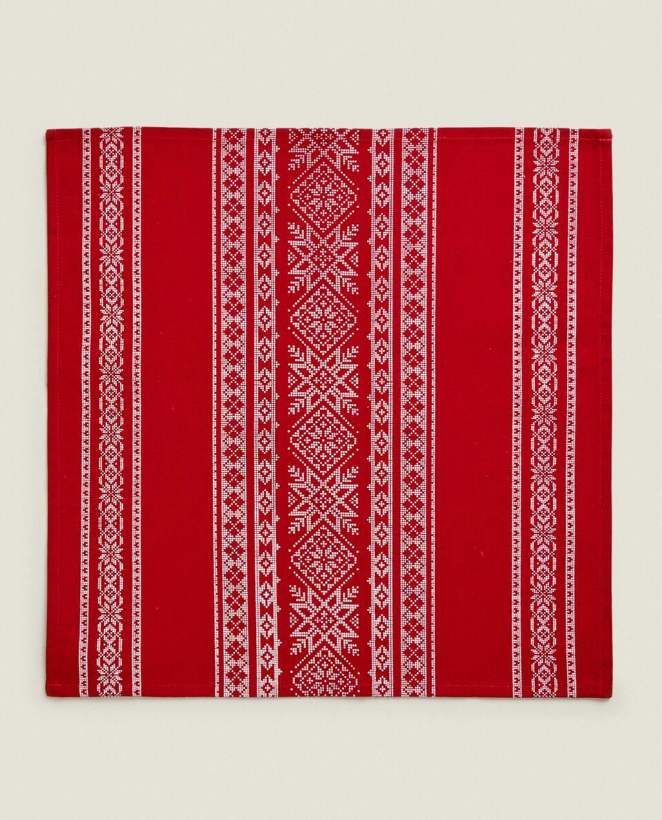 PACK OF COTTON NAPKINS WITH CHRISTMAS BORDER (PACK OF 2)