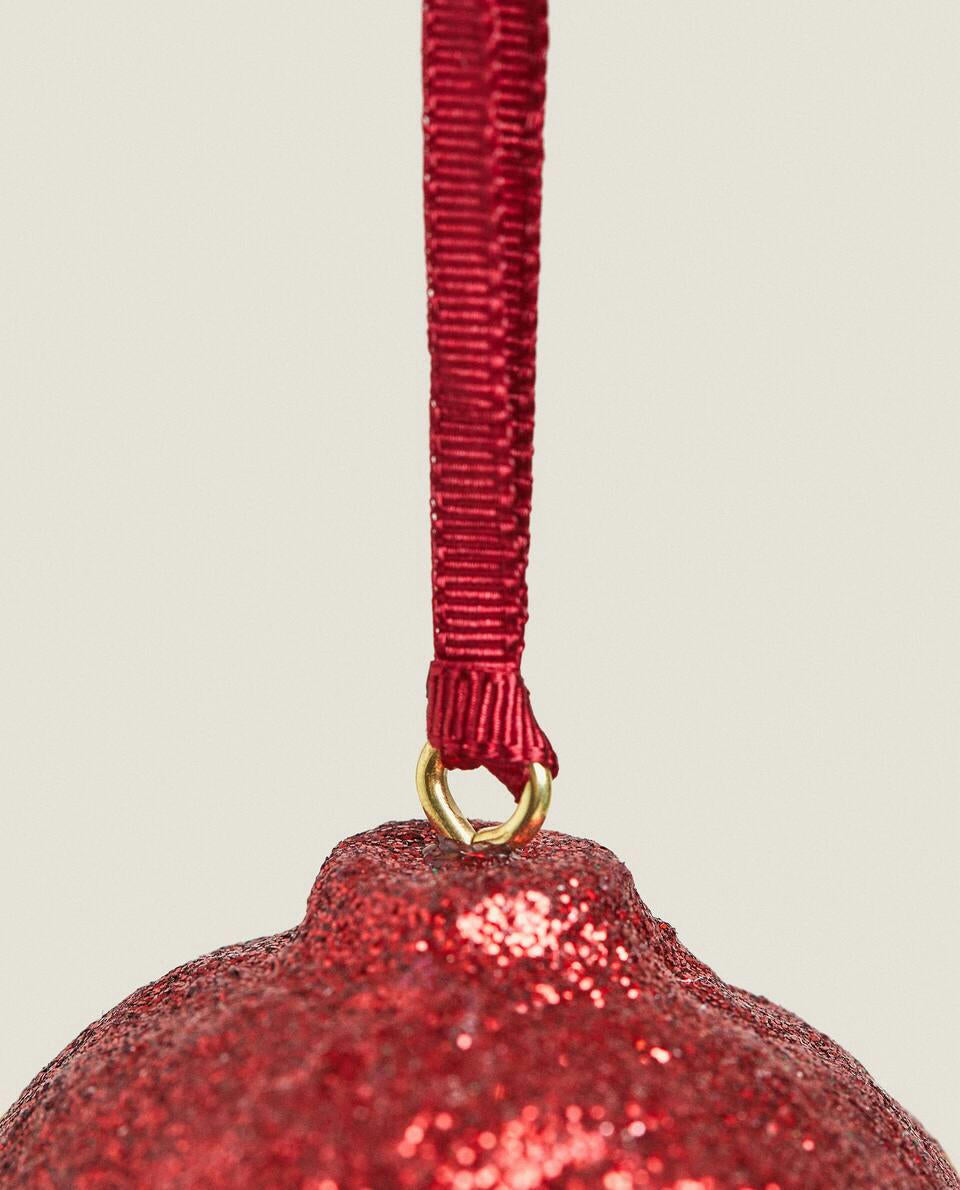 PACK OF GLITTERY BAUBLE CHRISTMAS DECORATIONS (PACK OF 2)