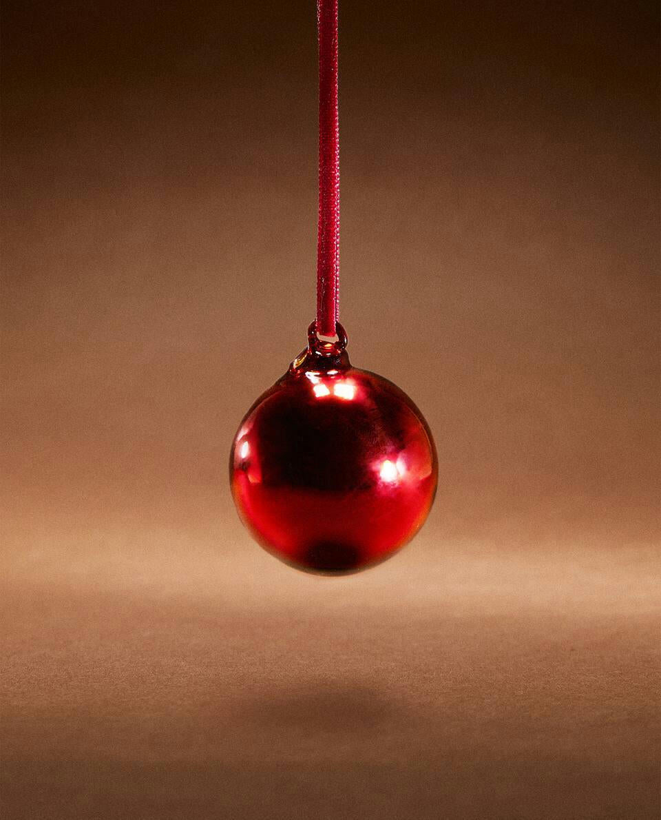 SPARKLY GLASS CHRISTMAS BAUBLE DECORATION