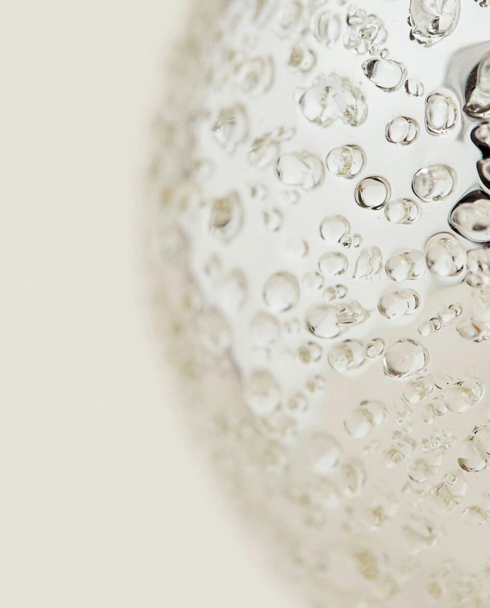 GLITTERY GLASS CHRISTMAS BAUBLE DECORATION