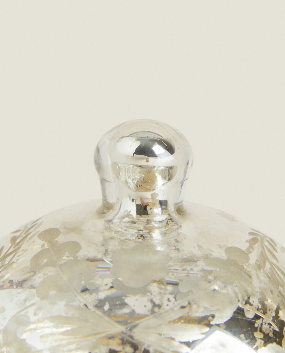 MERCURISED GLASS BOX WITH LID, FOR CHRISTMAS