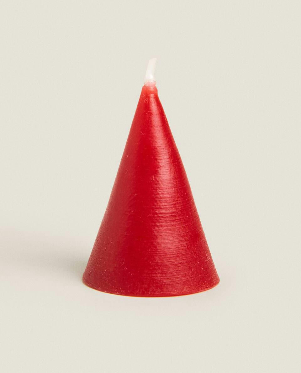 PACK OF DECORATIVE CHRISTMAS CONE CANDLES (PACK OF 6)