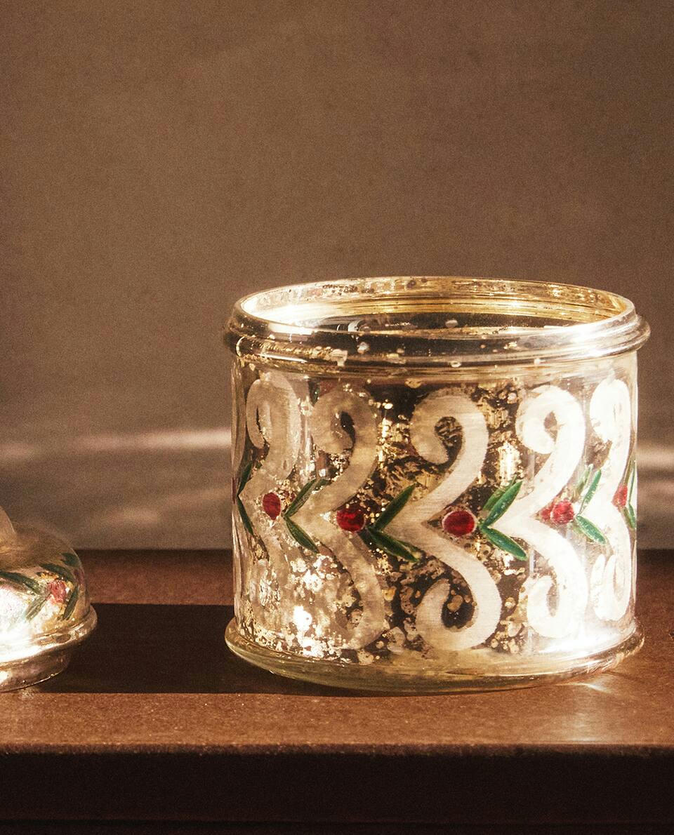 CHRISTMAS MERCURISED GLASS BOX