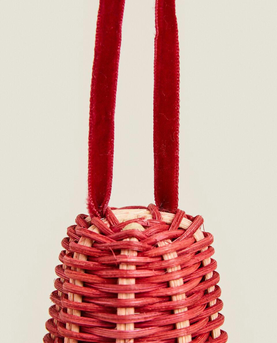 CHRISTMAS RATTAN BELL DECORATION