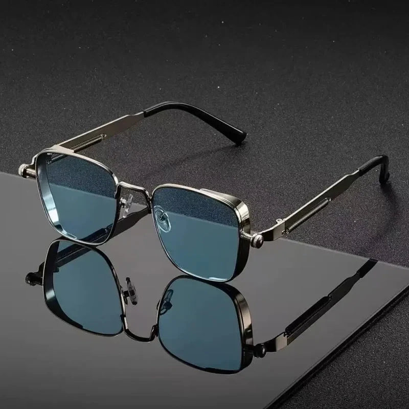 Vintage Steampunk quadratische Brille mit Metallrahmen