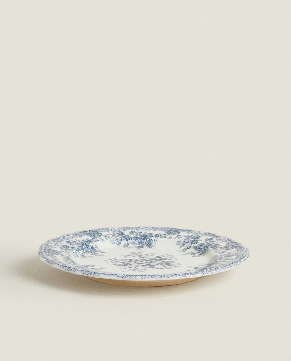 FLORAL EARTHENWARE DINNER PLATE