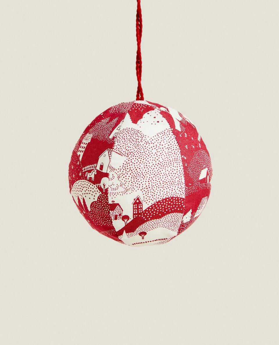 CHRISTMAS PATCHWORK BAUBLE DECORATION