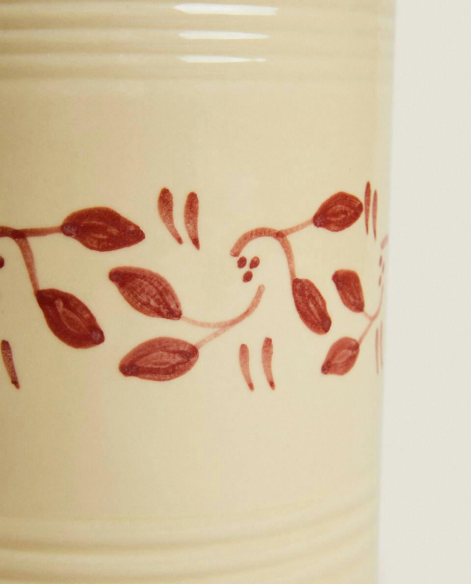 PAINTED CERAMIC CHRISTMAS JAR