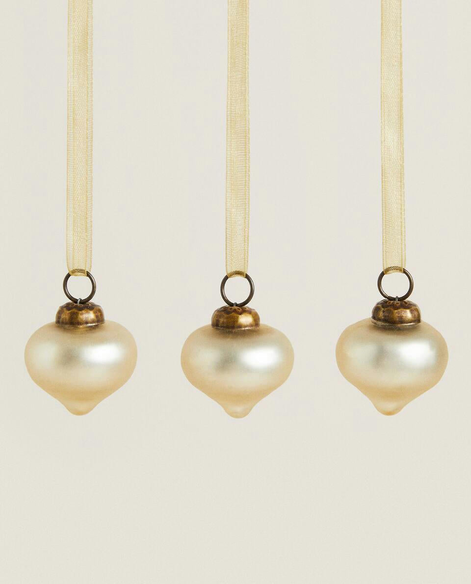 PACK OF SHINY DROPLET CHRISTMAS DECORATIONS (PACK OF 3)