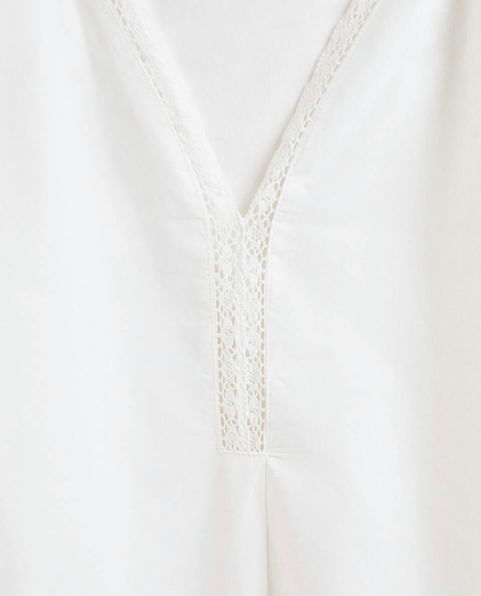 COTTON POPLIN NIGHTDRESS