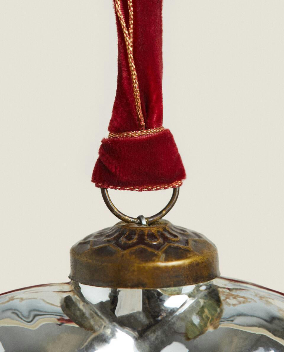 GLASS HEART CHRISTMAS DECORATION