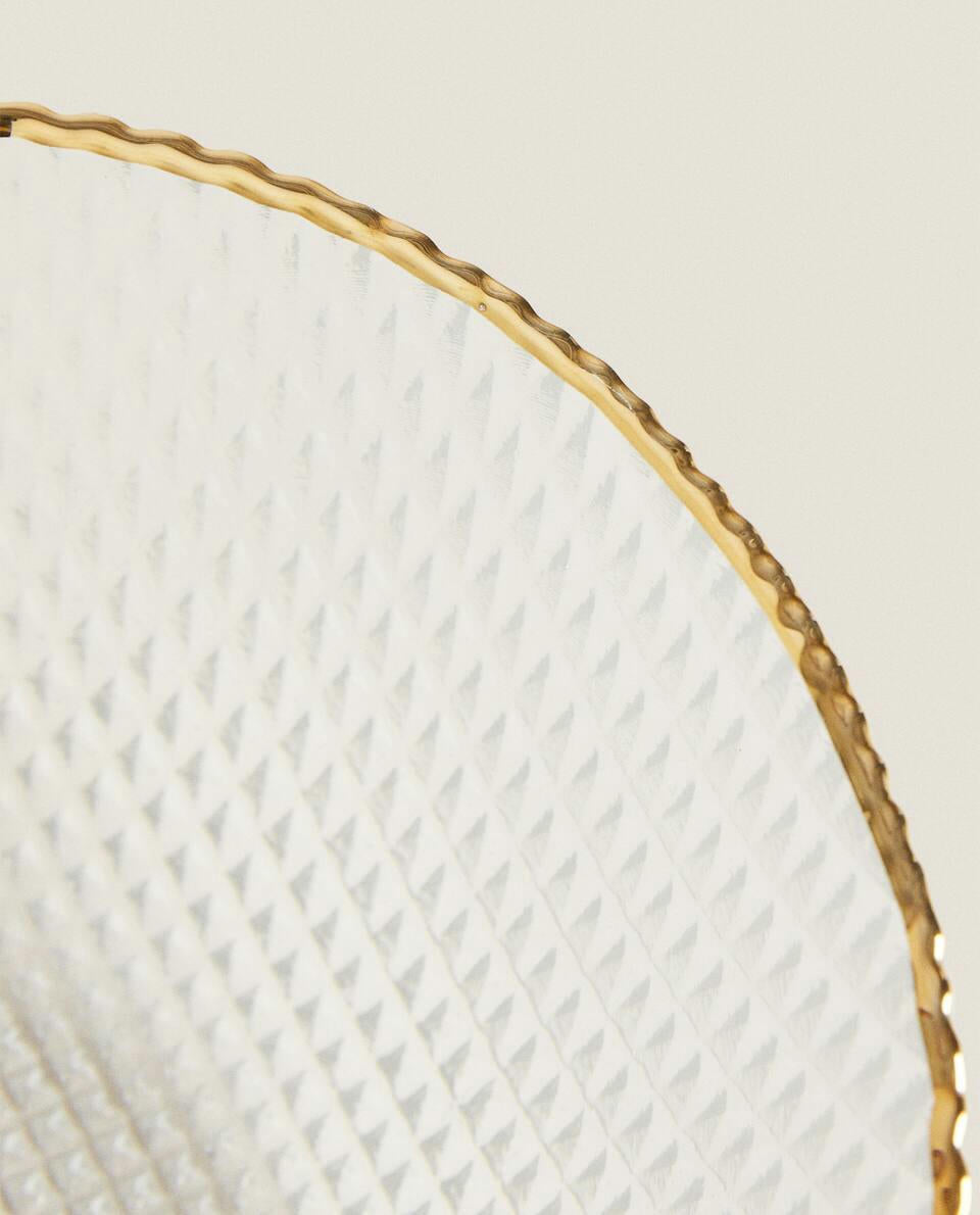 GLASS BOWL WITH RAISED DETAIL