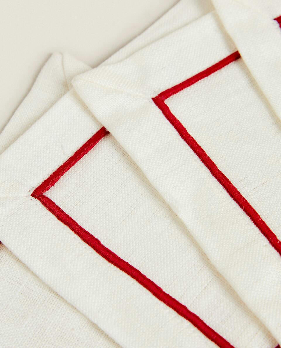 PACK OF LINEN CHRISTMAS COASTERS (PACK OF 2)
