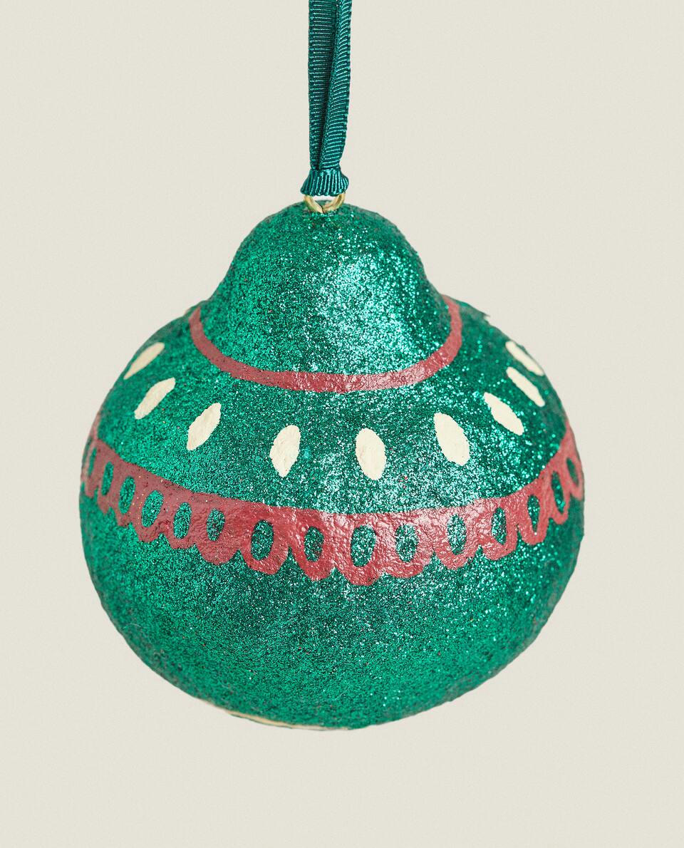 GLITTER BALL CHRISTMAS DECORATION