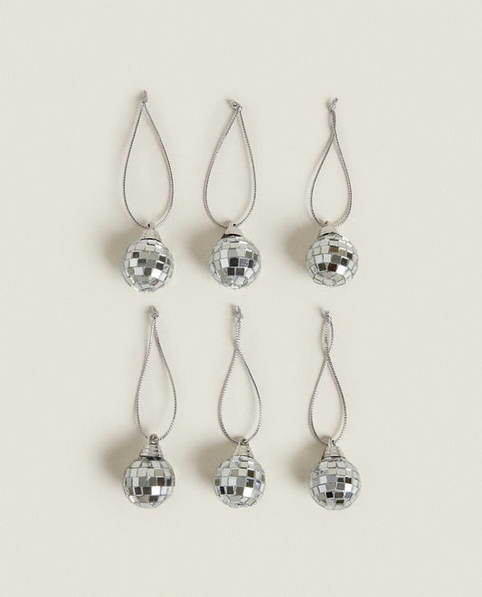 PACK OF CHRISTMAS DISCO BALL DECORATIONS (PACK OF 6)