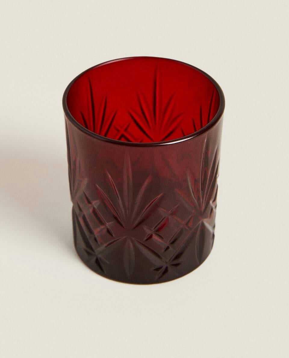 CHRISTMAS CRYSTALLINE ENGRAVED SHOT GLASS