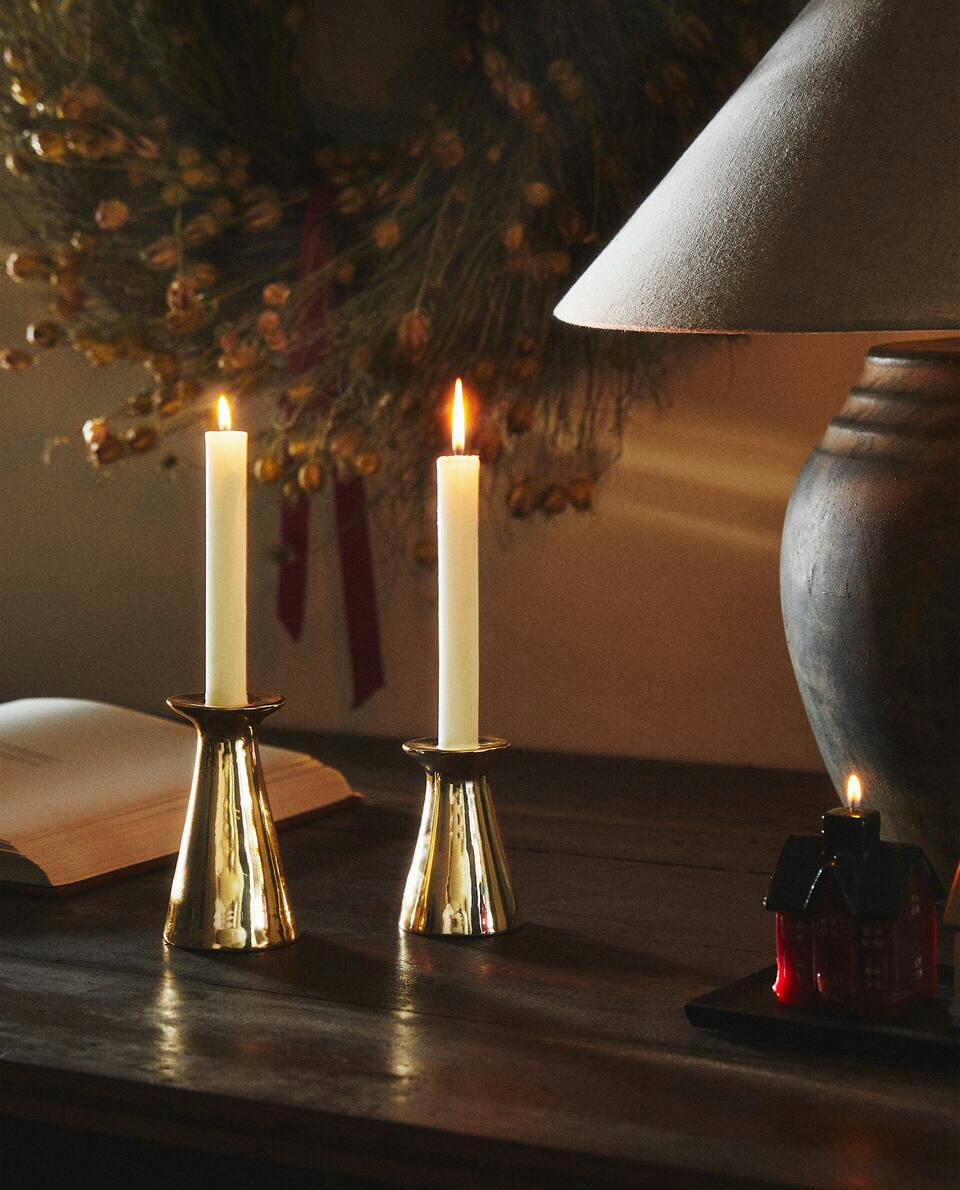 GEOMETRIC PORCELAIN CHRISTMAS CANDLESTICK