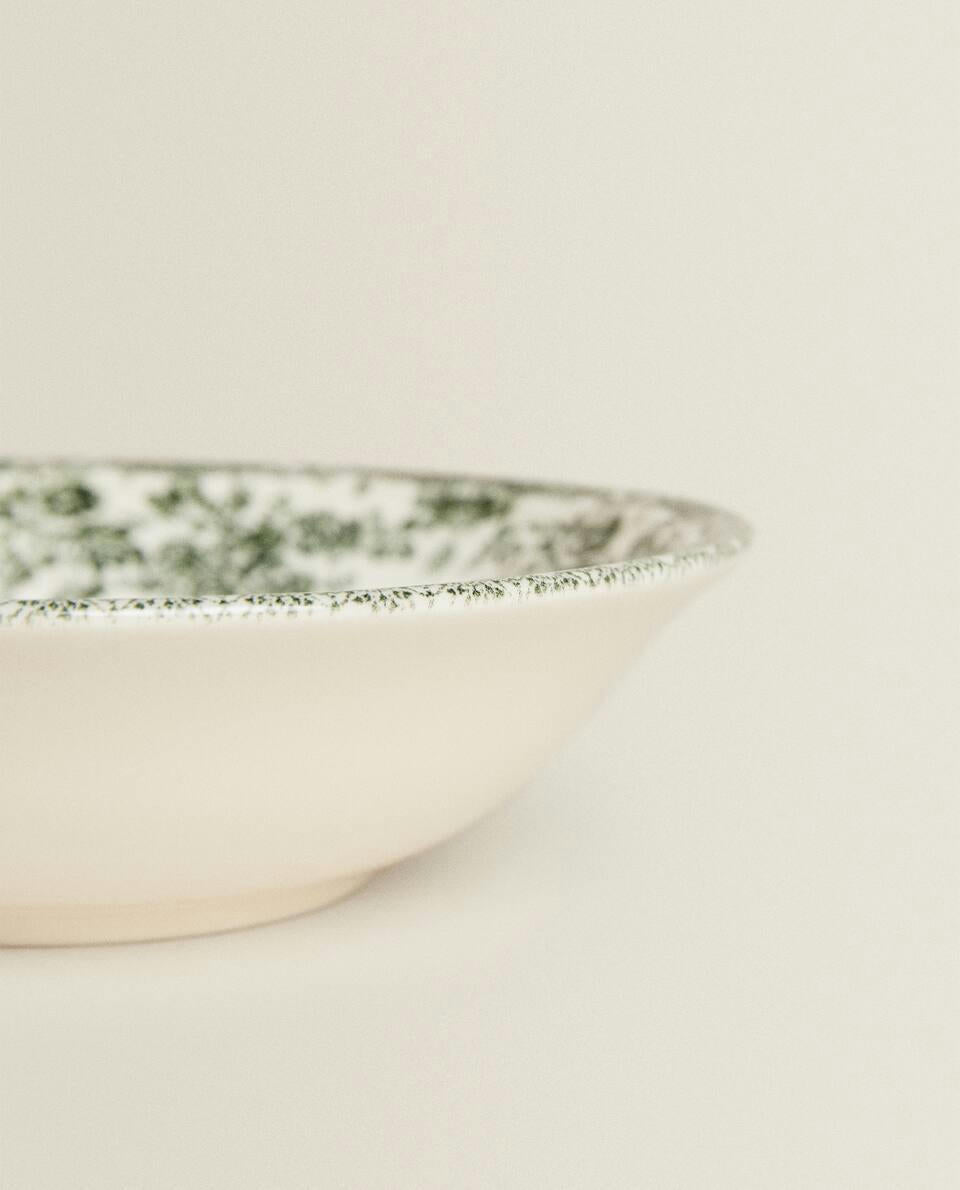 FLORAL EARTHENWARE BOWL