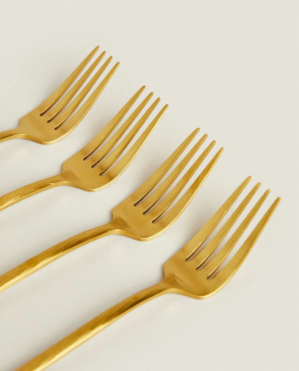 BOX 4 FORKS WITH HAMMERED HANDLE