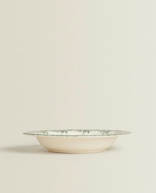 FLORAL EARTHENWARE SOUP PLATE