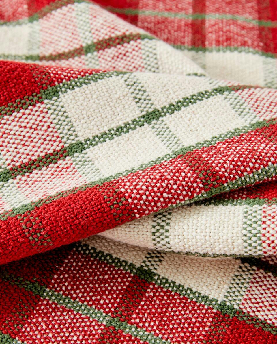 CHRISTMAS TARTAN COTTON TABLECLOTH